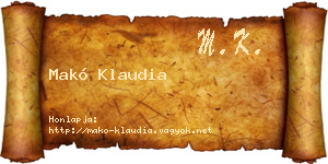 Makó Klaudia névjegykártya