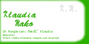 klaudia mako business card